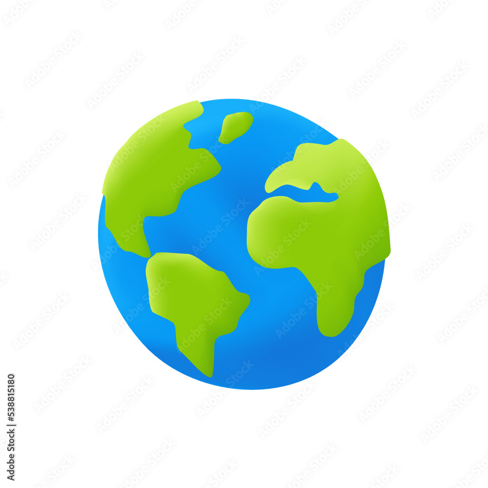3d Globe cartoon vector icon. Concept for planet earth. Save, environment, world icon 3d Globe cartoon vector icon. Concept for planet earth. Save, environment, world icon