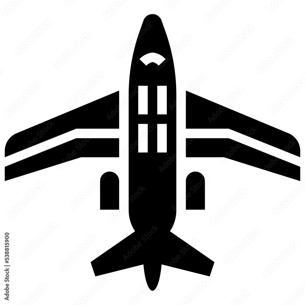 plane glyph icon