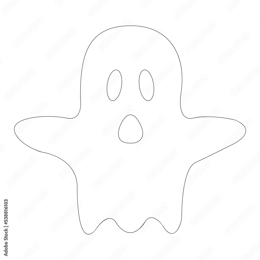 Halloween spooky ghost vector, Scary face vector, ghost vector isolated on white background. Halloween spooky ghost vector, Scary face vector, ghost vector isolated on white background.