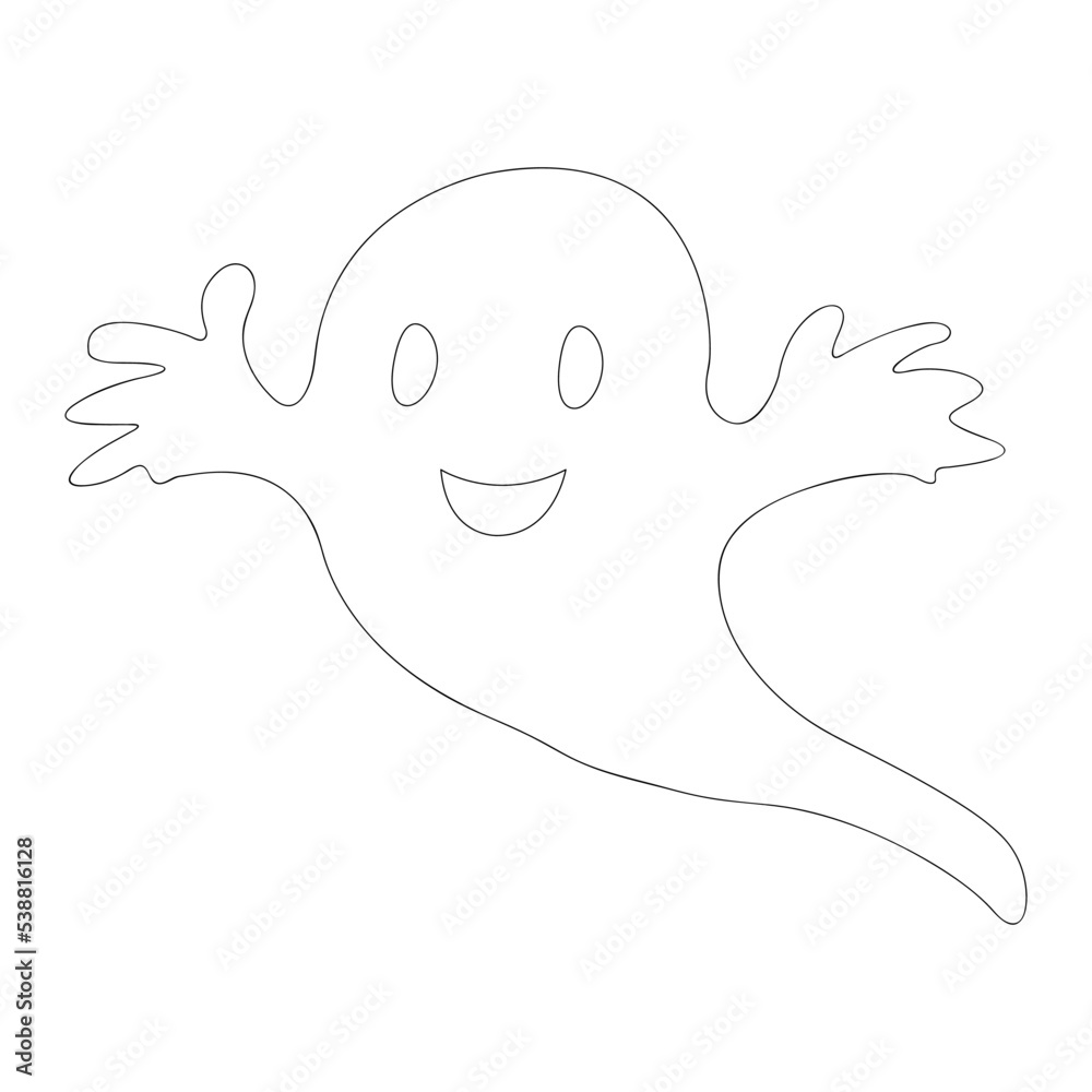Hand-drawn illustration of a Halloween ghost, scary ghost vector isolated on white background. Hand-drawn illustration of a Halloween ghost, scary ghost vector isolated on white background.