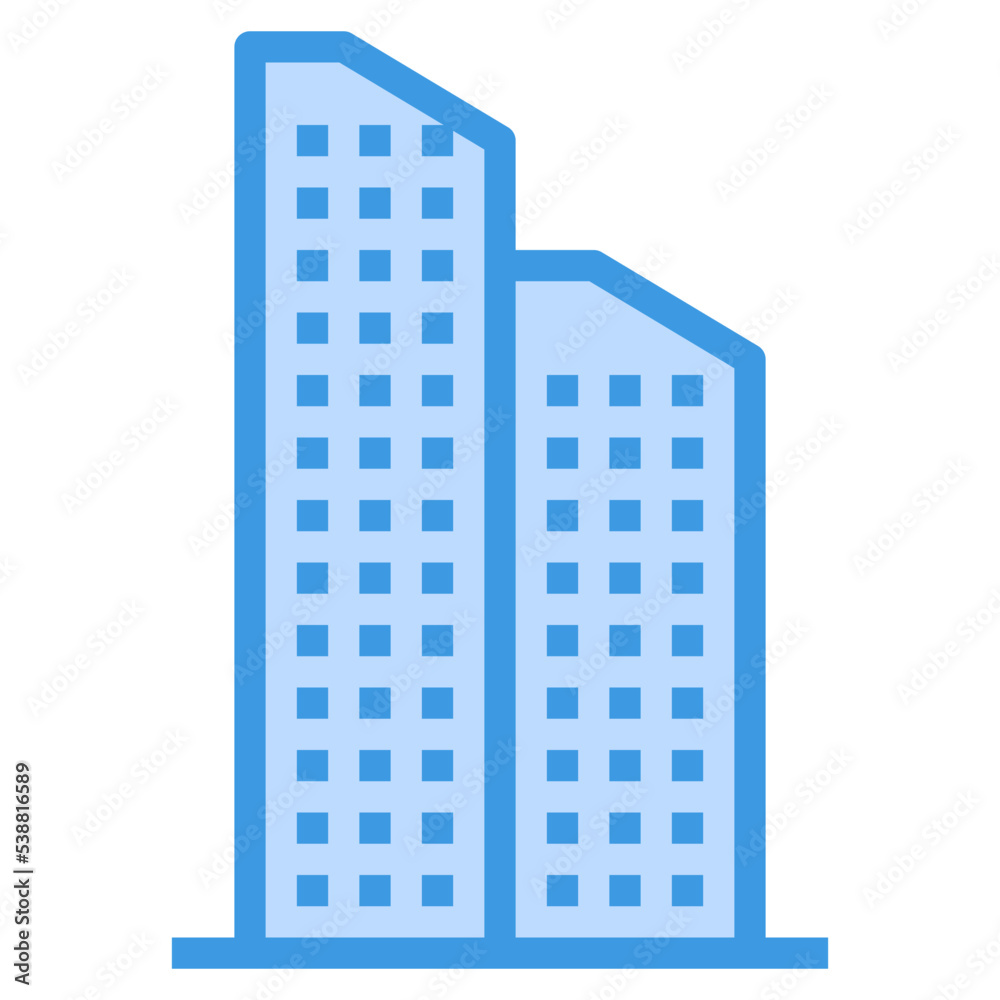 skyscraper filled outline icon