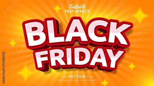 Editable text style effect - Black friday 3d text effects styleillustration