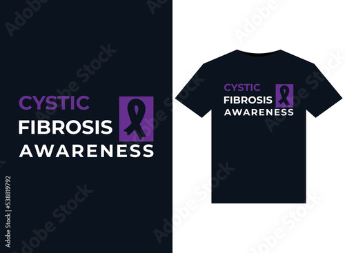Cystic Fibrosis Awareness illustrations for print-ready T-Shirts design