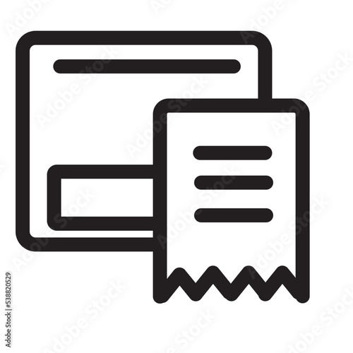 atm banking cash receipt transaction withdrawal icon