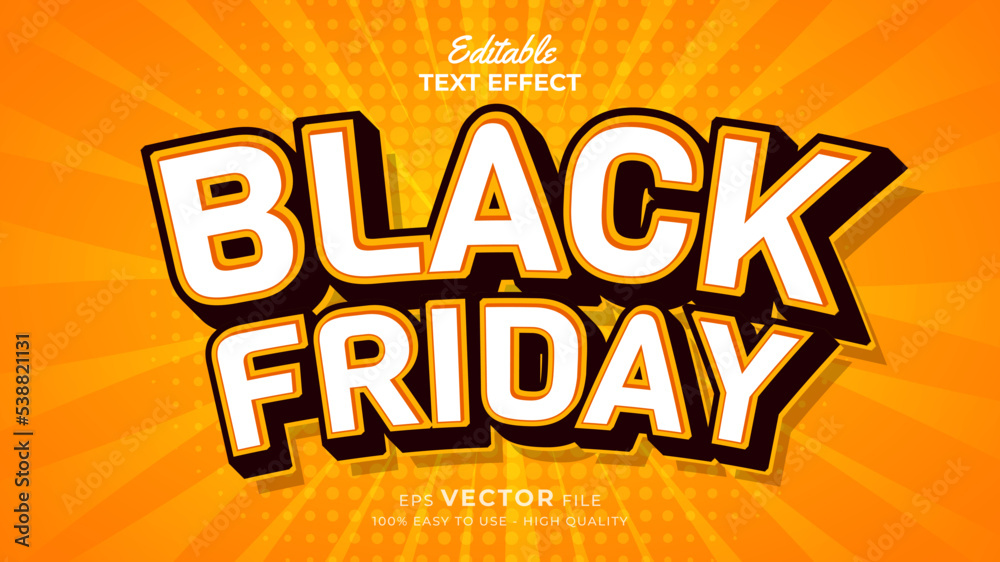 Editable text style effect - black friday promo 3d text effects style illustration