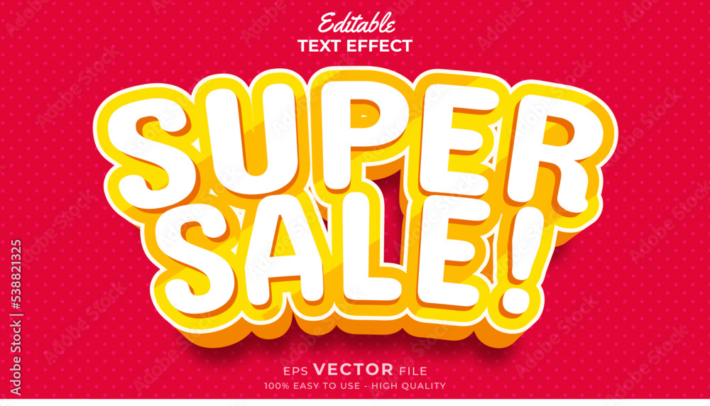 Editable text style effect - big sale promo 3d text effects style illustration