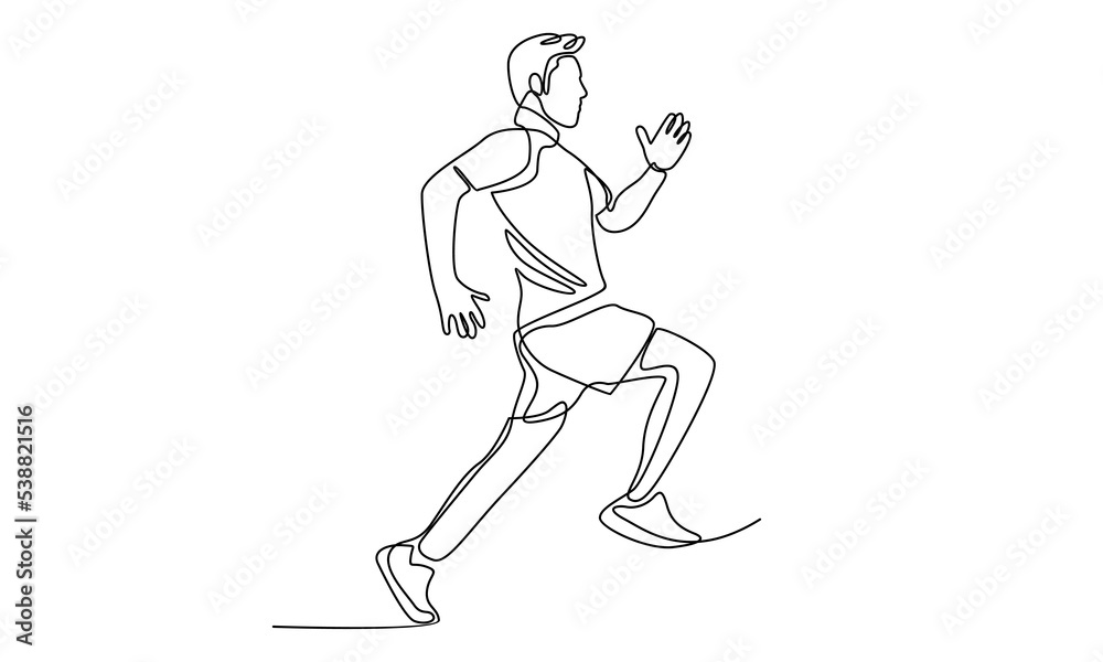Continuous line drawing of runner minimalist design sport Continuous line drawing of runner minimalist design sport