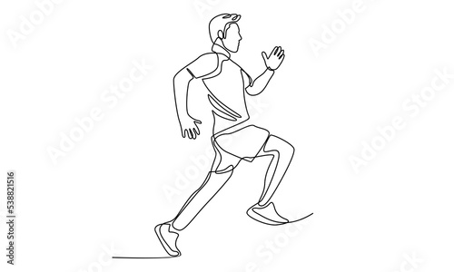 Continuous line drawing of runner minimalist design sport