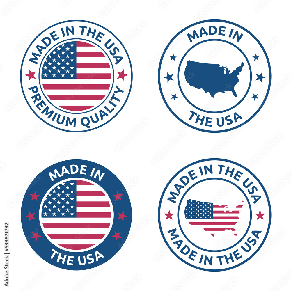 made in the usa stamp set, american product label made in the usa stamp set, american product label