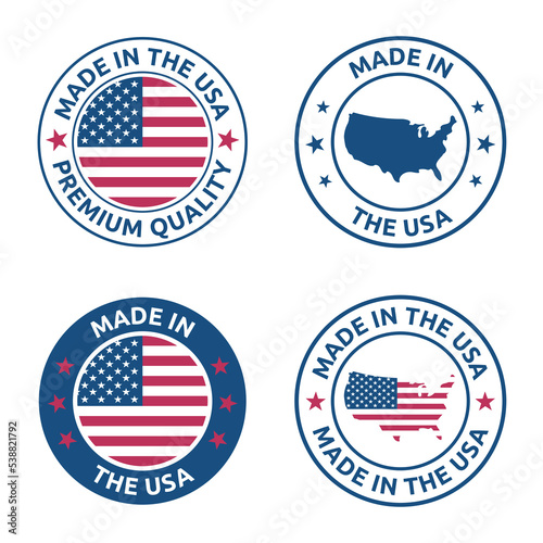 made in the usa stamp set, american product label