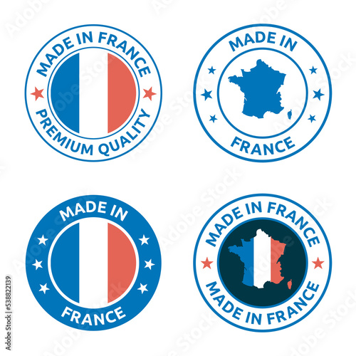 made in France stamp set, French product label