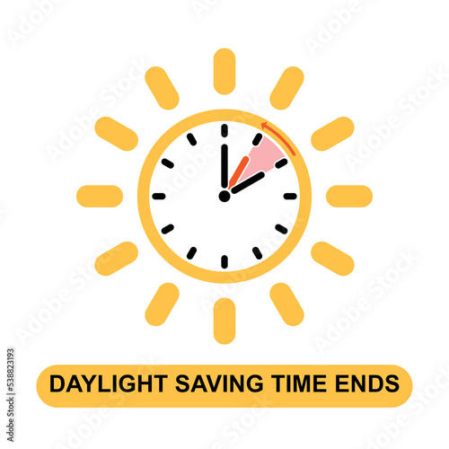 Daylight saving time ends template background.