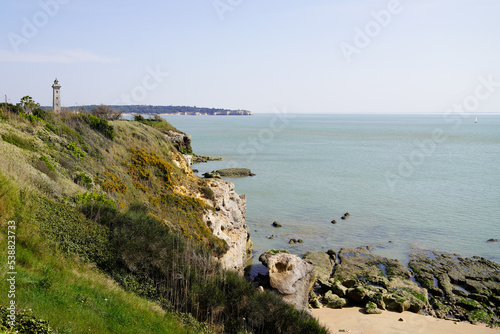 cliff coasts at sea beach Saint-Palais-sur-Mer in charente french southwest coast atlantic photo