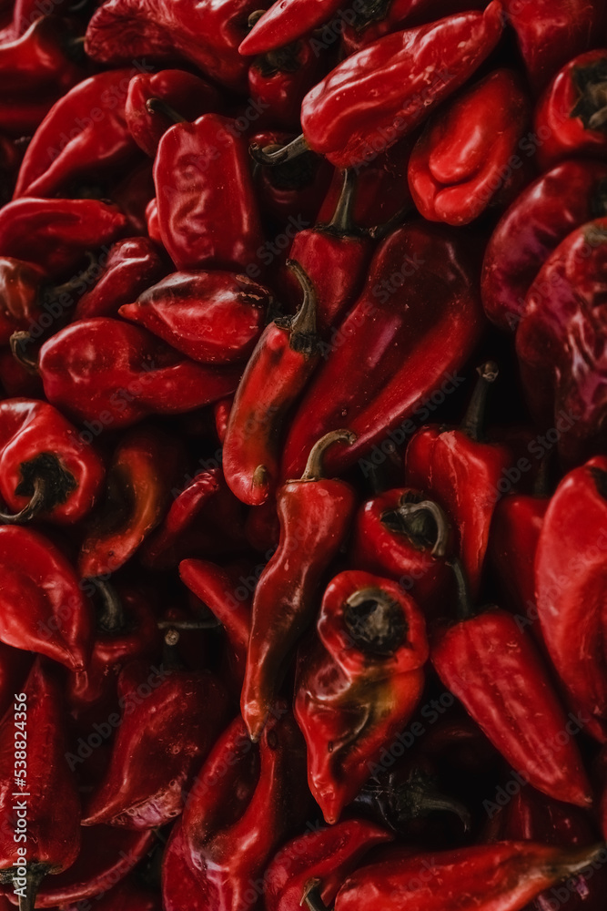 a lot of red sweet pepper background