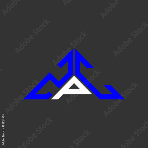 ZPC letter logo creative design with vector graphic, ZPC simple and modern logo in triangle shape.