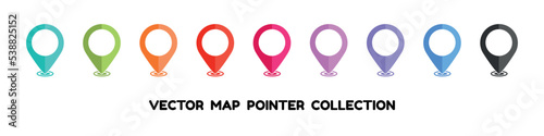 GPS Map Pointer Set - Colorful Vector Illustrations Isolated On White Background photo