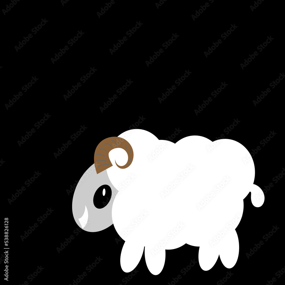 Obraz premium white sheep on a black background