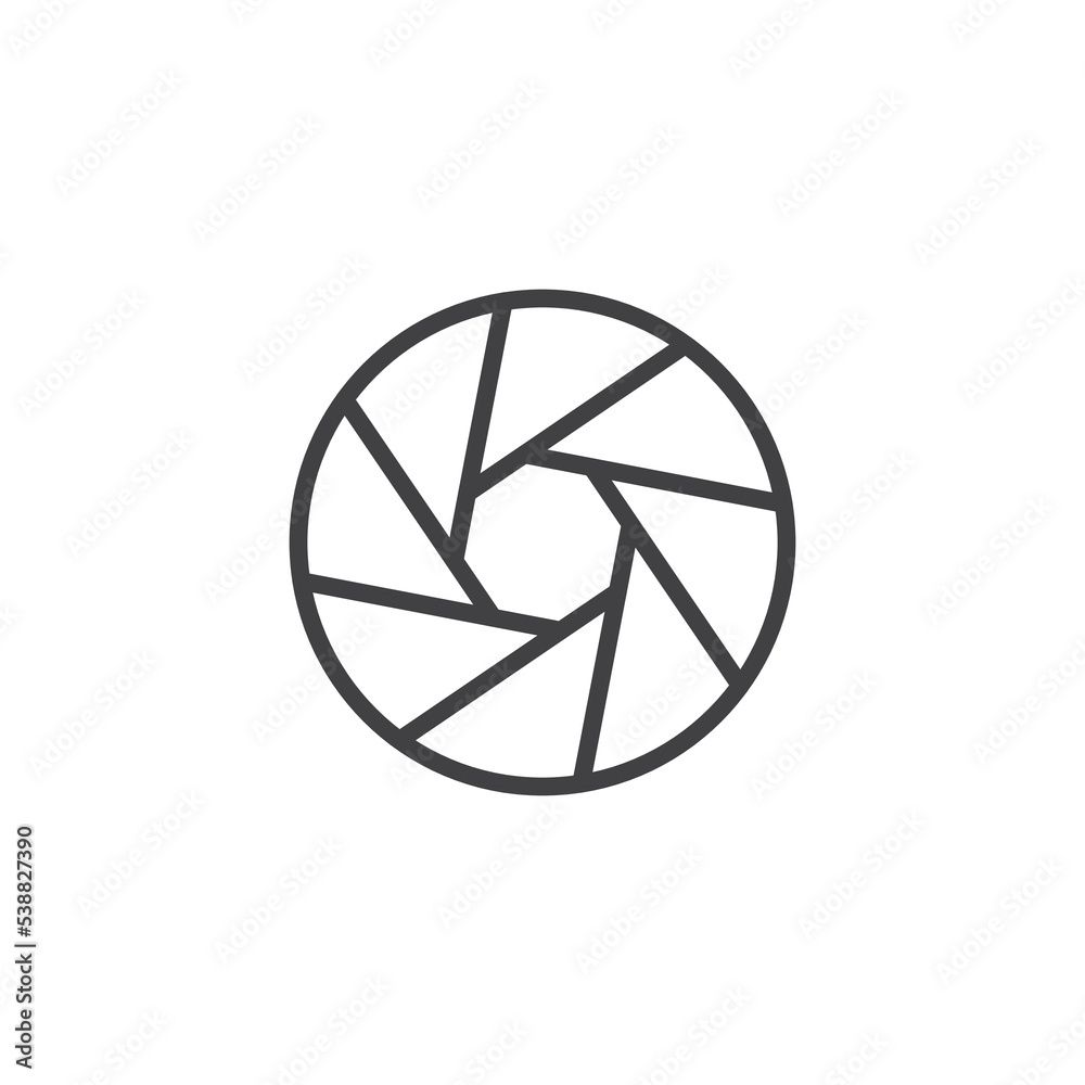 Camera shutter line icon Camera shutter line icon