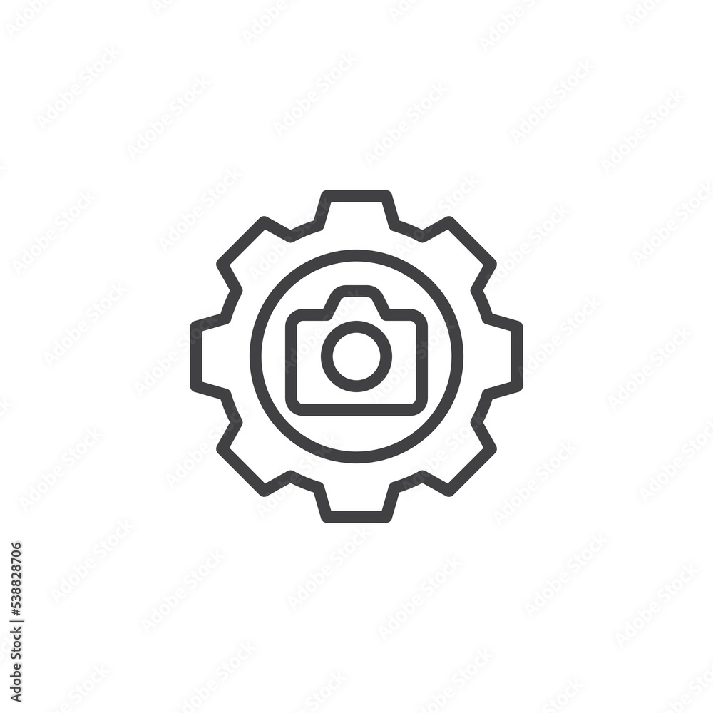 Obraz premium Camera settings line icon
