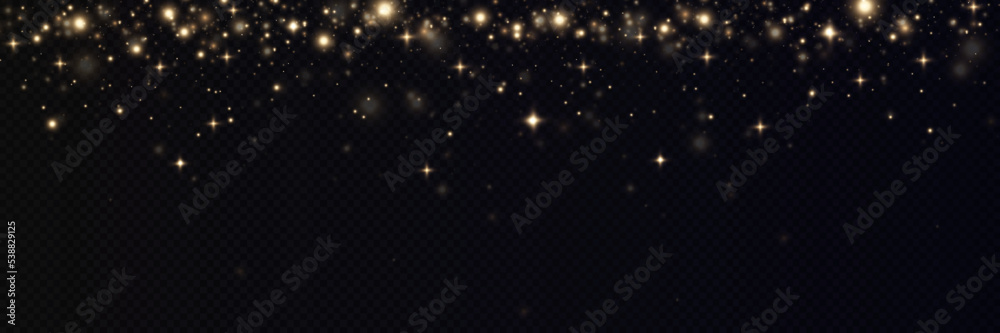 Obraz premium Gold particles. Light effect. Gold dust. background decoration.