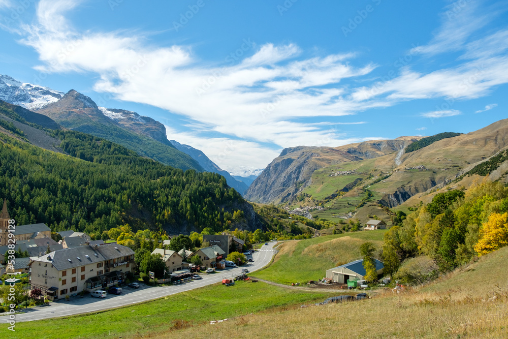 Fototapeta premium the landscape from the Alps in mid October with some snow and high mountains