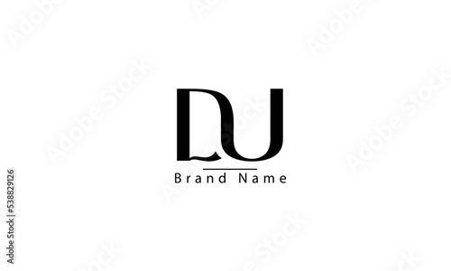 DU UD D U abstract vector logo monogram template