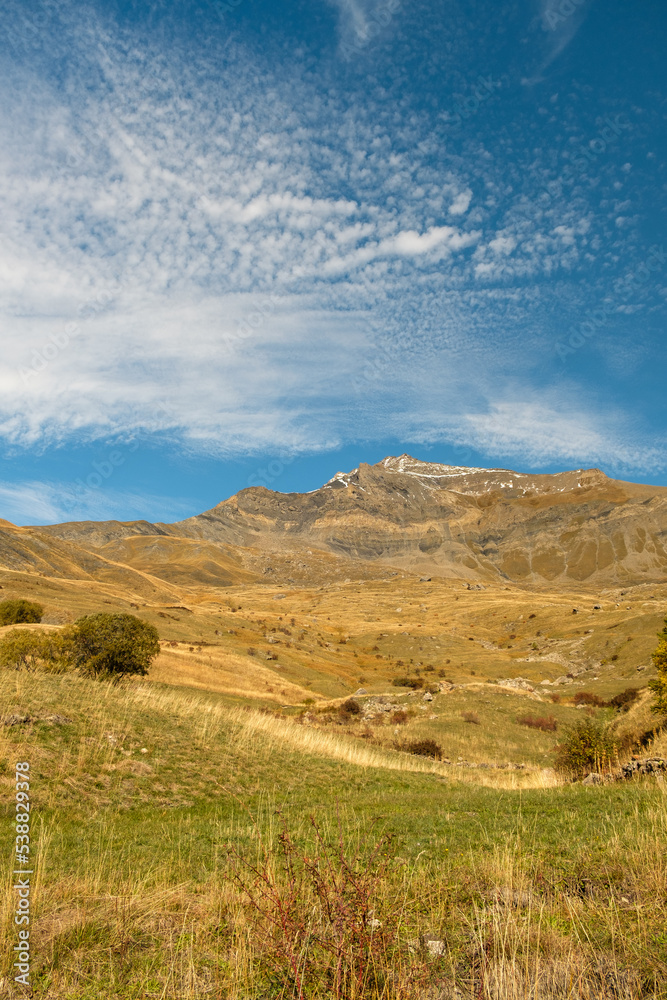 Fototapeta premium the landscape from the Alps in mid October with some snow and high mountains
