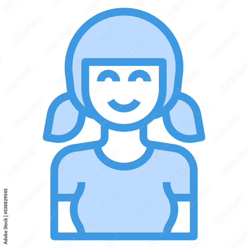 avatar blue outline icon