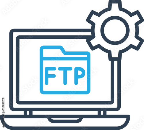  ftp protocol client Vector icon which is suitable for commercial work and easily modify or edit it
