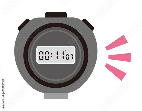 Vector illustration of a stopwatch with digital display.