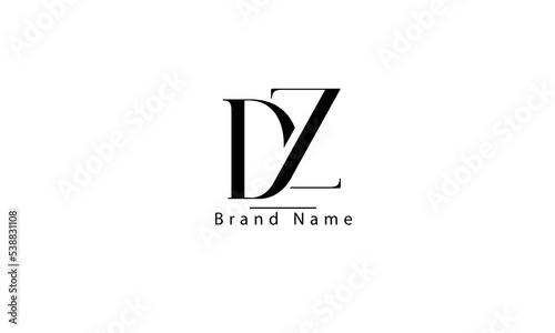 DZ ZD D Z abstract vector logo monogram template