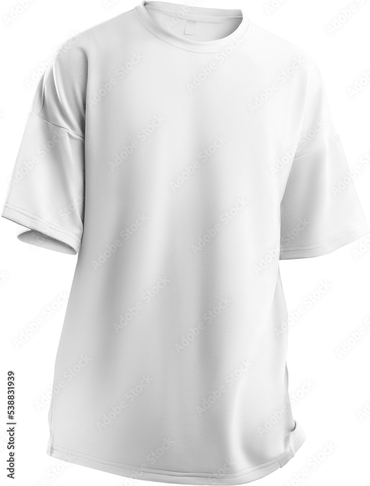 White t-shirt mockup oversize 3D rendering, png, clothes for design White t-shirt mockup oversize 3D rendering, png, clothes for design