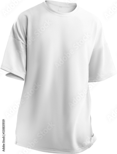 White t-shirt mockup oversize 3D rendering, png, clothes for design