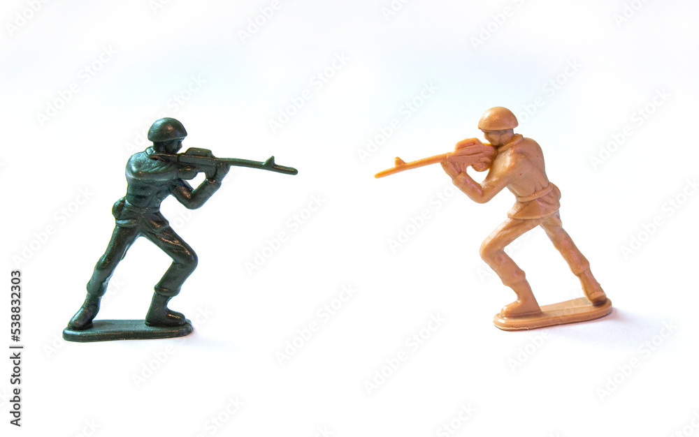 Two toy soldiers fighting Two toy soldiers fighting