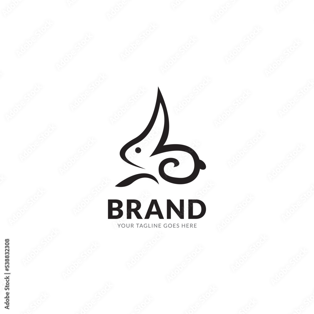 Obraz premium Rabbit logo template vector icon symbol illustration