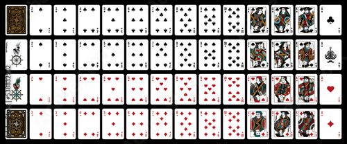 Pirates style character - Poker set with isolated - Poker playing cards, full deck