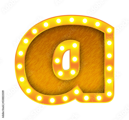 a retro cinema light bulb sign alphabet