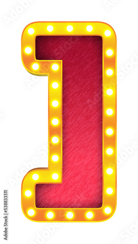 bracket retro cinema light bulb sign alphabet
