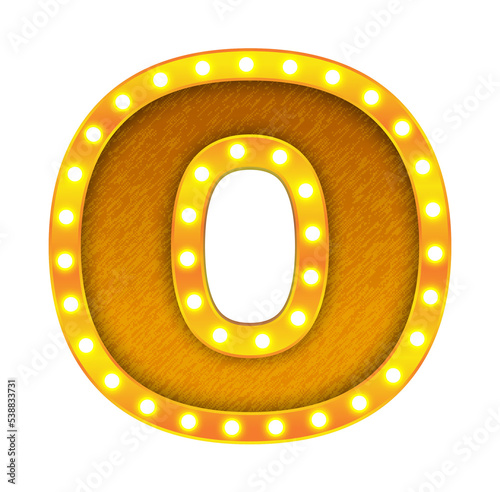 o retro cinema light bulb sign alphabet