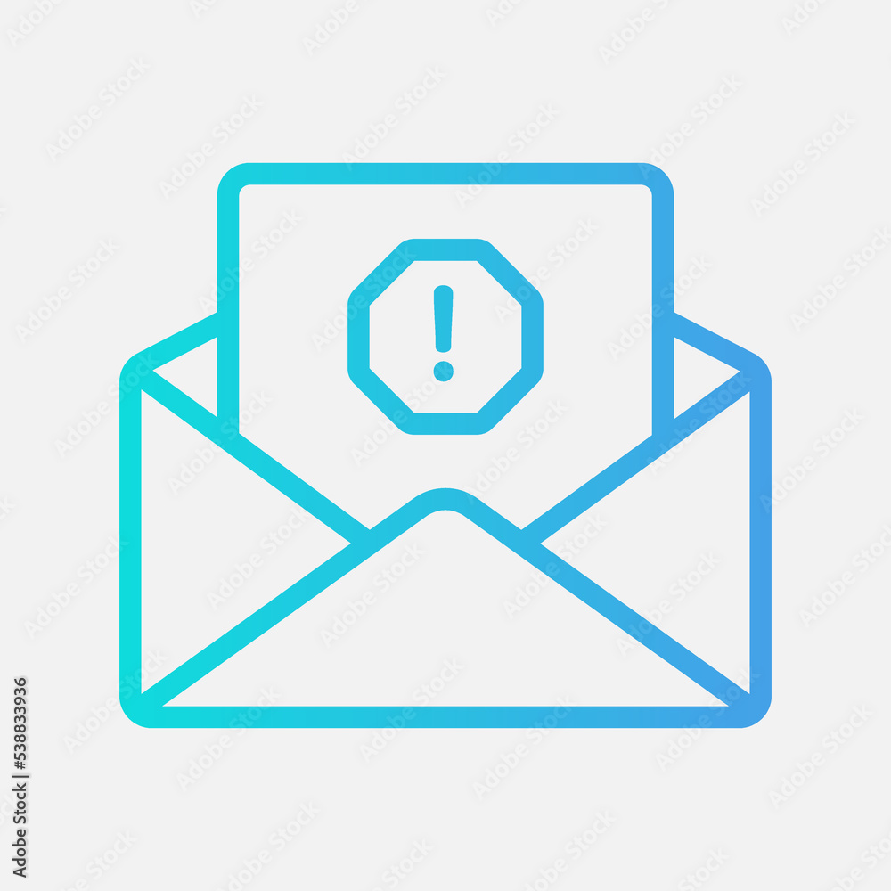 Spam icon in gradient style about email, use for website mobile app presentation Spam icon in gradient style about email, use for website mobile app presentation