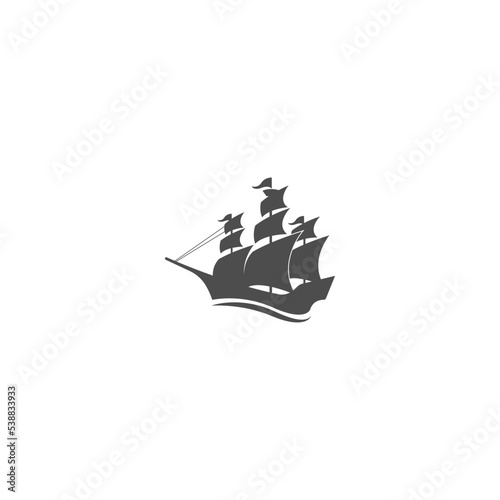 Sailboat icon logo design illustration