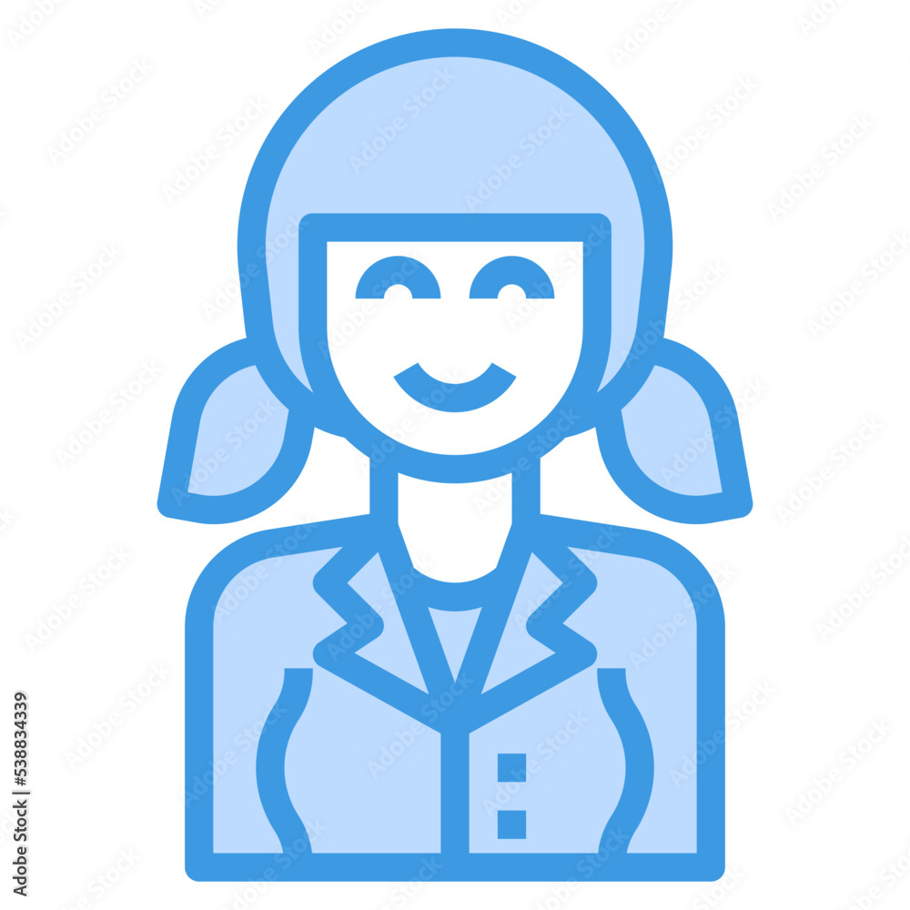 avatar blue outline icon