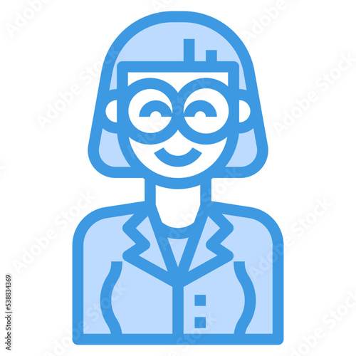 avatar blue outline icon