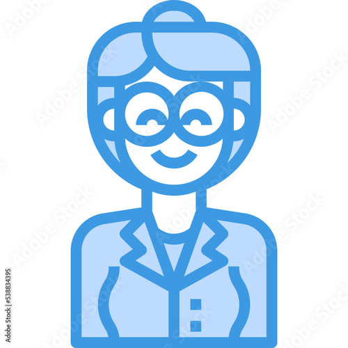 avatar blue outline icon