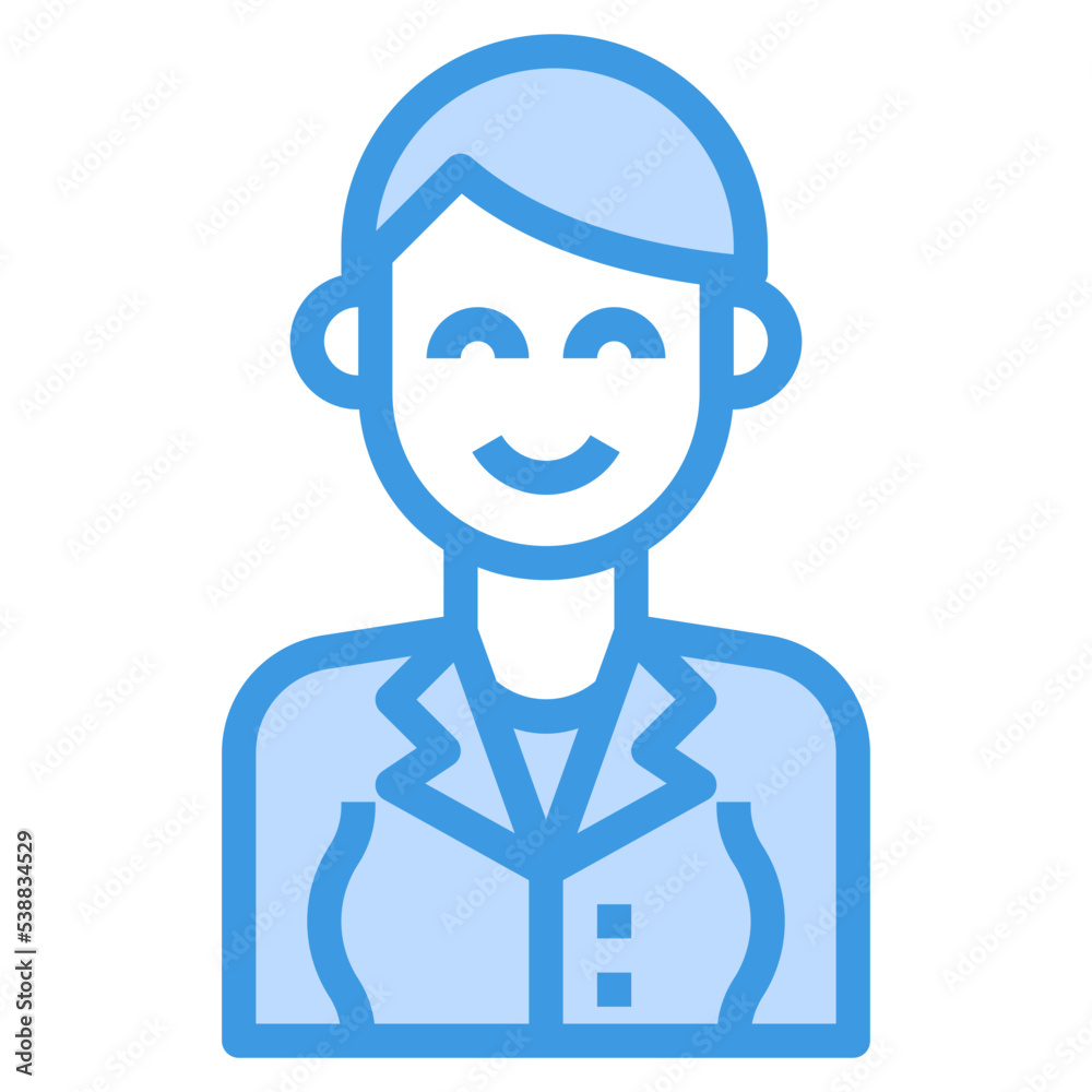 avatar blue outline icon