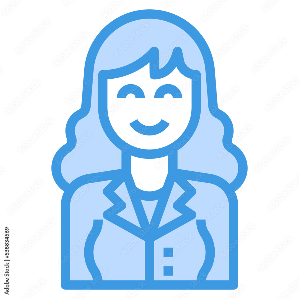 avatar blue outline icon