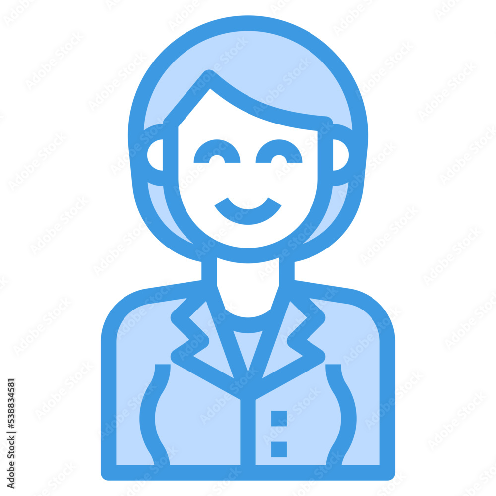 avatar blue outline icon