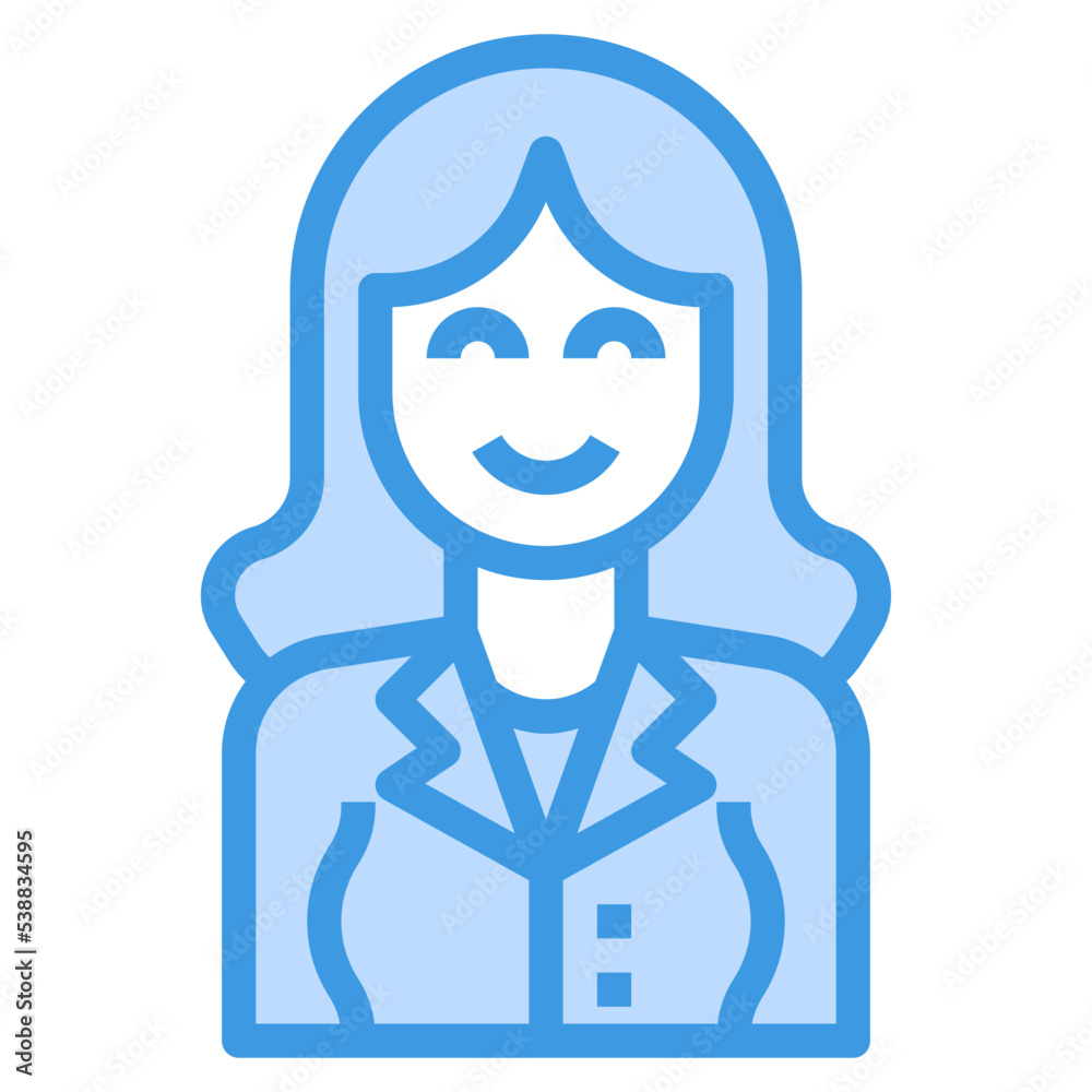 avatar blue outline icon