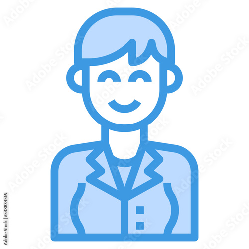 avatar blue outline icon