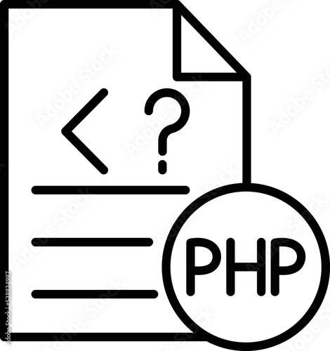 php file Vector icon which is suitable for commercial work and easily modify or edit it
